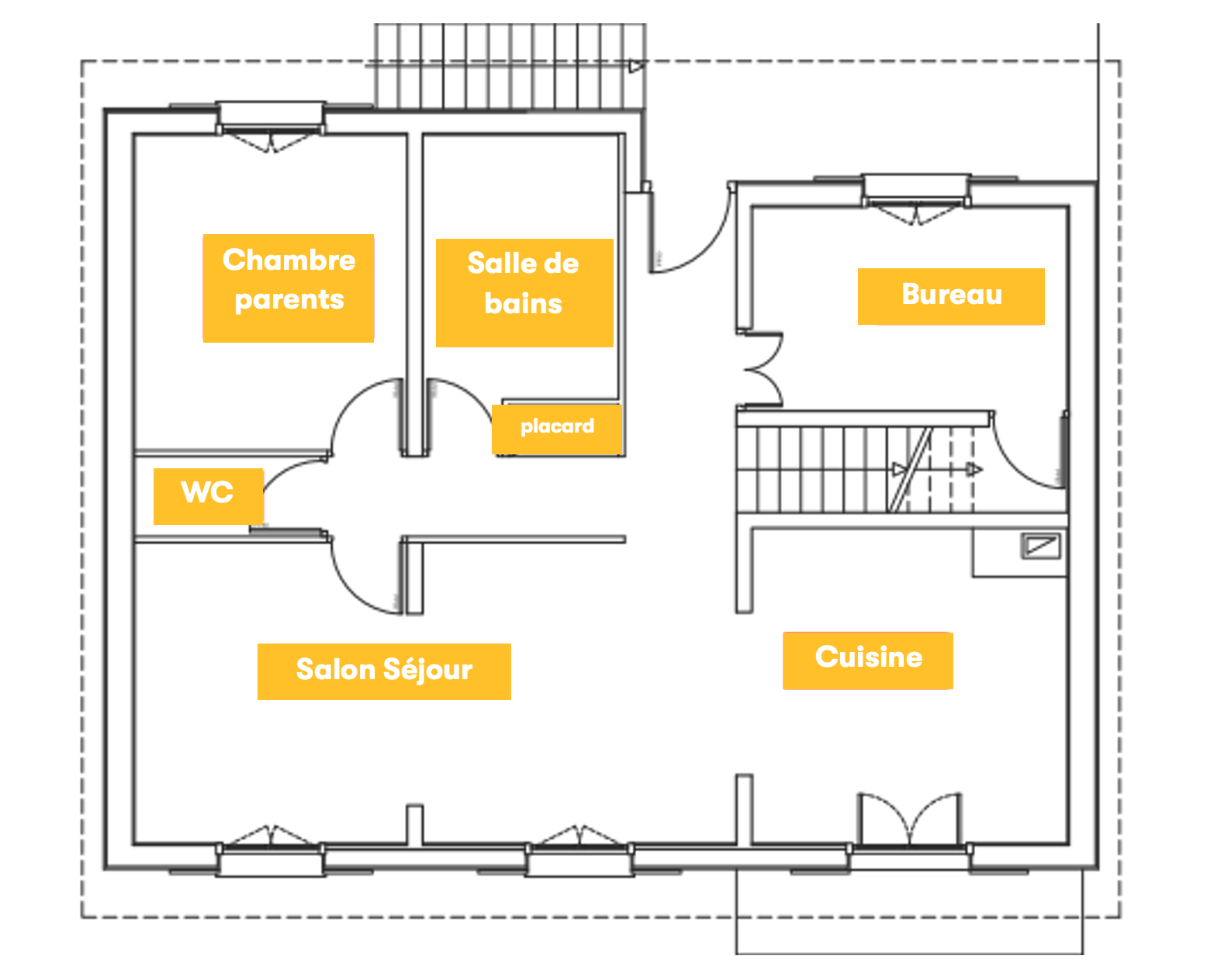 Installer une ventilation double-flux : plan de la maison 1